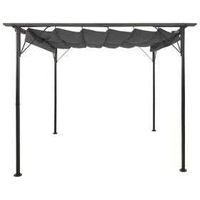 vidaXL Pergola mit Ausziehbarem Dach Anthrazit 3x3 m Stahl 180 g/m²