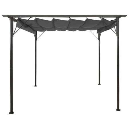vidaXL Pergola mit Ausziehbarem Dach Anthrazit 3x3 m Stahl 180 g/m²