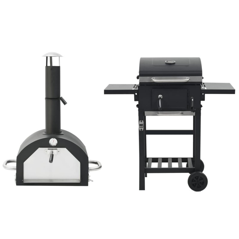 vidaXL 3-in-1 Outdoor-Pizzaofen & Grill Schwarz vidaXL 3-in-1 Outdoor-Pizzaofen & Grill Schwarz