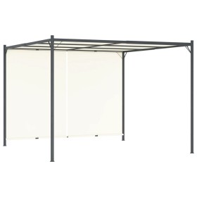 vidaXL Pergola mit Verstellbarem Dach Cremeweiß 3x3 m Stahl 