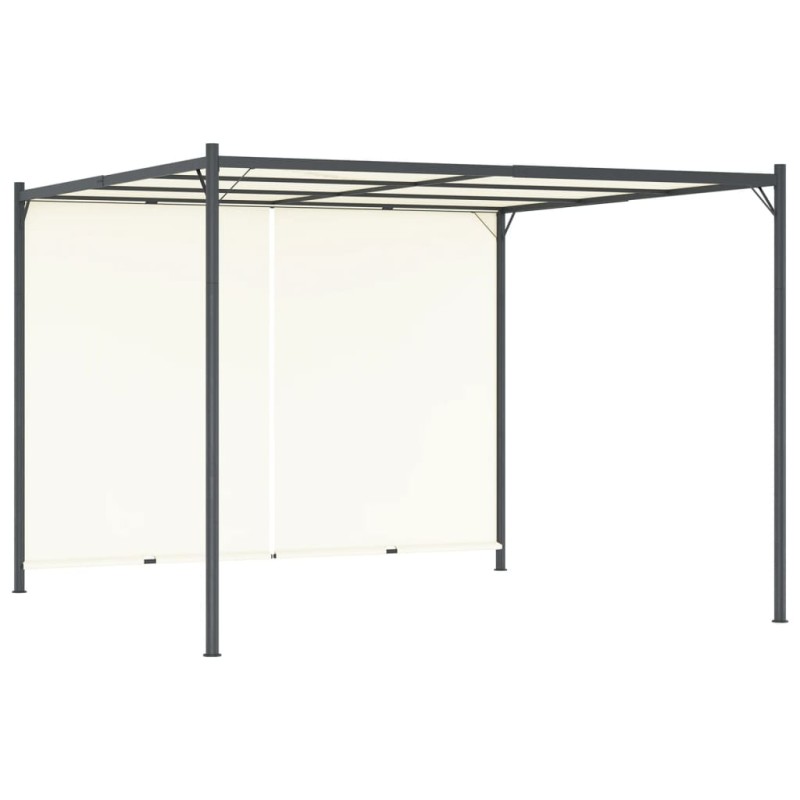 vidaXL Pergola mit Verstellbarem Dach Cremeweiß 3x3 m Stahl vidaXL Pergola mit Verstellbarem Dach Cremeweiß 3x3 m Stahl