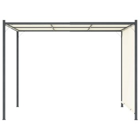 vidaXL Pergola mit Verstellbarem Dach Cremeweiß 3x3 m Stahl 