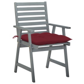 vidaXL Garten-Essstühle mit Kissen 2 Stk. Massivholz Akazie 
