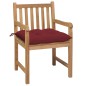 vidaXL Gartenstühle 2 Stk. mit Weinroten Kissen Massivholz Teak vidaXL Gartenstühle 2 Stk. mit Weinroten Kissen Massivholz Teak