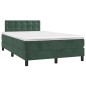 vidaXL Boxspringbett mit Matratze Dunkelgrün 120x190 cm Samt vidaXL Boxspringbett mit Matratze Dunkelgrün 120x190 cm Samt