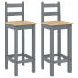 vidaXL Barstühle 2 Stk. Grau Massivholz Kiefer vidaXL Barstühle 2 Stk. Grau Massivholz Kiefer