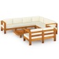 vidaXL 8-tlg. Garten-Lounge-Set mit Creme Auflagen Massivholz Akazie vidaXL 8-tlg. Garten-Lounge-Set mit Creme Auflagen Massivholz Akazie