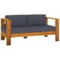 vidaXL 5-tlg. Garten-Lounge-Set mit Dunkelgrauen Kissen Massivholz vidaXL 5-tlg. Garten-Lounge-Set mit Dunkelgrauen Kissen Massivholz