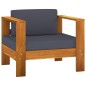 vidaXL 5-tlg. Garten-Lounge-Set mit Dunkelgrauen Kissen Massivholz vidaXL 5-tlg. Garten-Lounge-Set mit Dunkelgrauen Kissen Massivholz