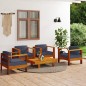 vidaXL 5-tlg. Garten-Lounge-Set mit Dunkelgrauen Kissen Massivholz vidaXL 5-tlg. Garten-Lounge-Set mit Dunkelgrauen Kissen Massivholz
