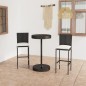 vidaXL 3-tlg. Gartenbar-Set mit Kissen Poly Rattan Schwarz vidaXL 3-tlg. Gartenbar-Set mit Kissen Poly Rattan Schwarz