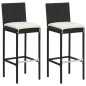 vidaXL 3-tlg. Gartenbar-Set mit Kissen Poly Rattan Schwarz vidaXL 3-tlg. Gartenbar-Set mit Kissen Poly Rattan Schwarz