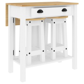 vidaXL 3-tlg. Bar-Set Weiß Massivholz Kiefer