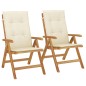 vidaXL Gartenstühle mit Kissen 2 Stk. Massivholz Teak vidaXL Gartenstühle mit Kissen 2 Stk. Massivholz Teak