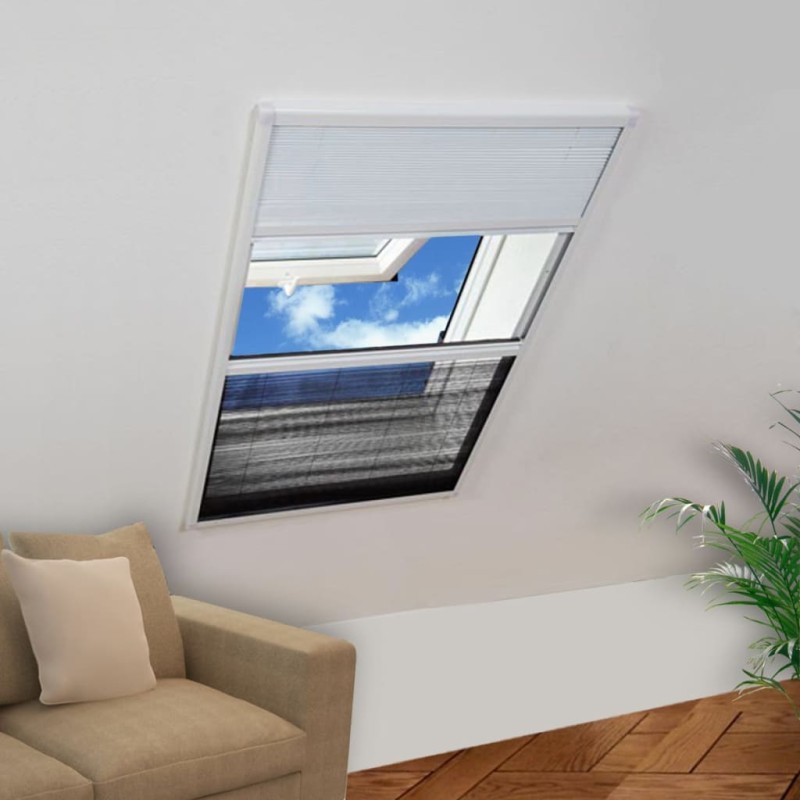 vidaXL Insektenschutz-Plissee für Fenster Jalousie Aluminium 80x120 cm vidaXL Insektenschutz-Plissee für Fenster Jalousie Aluminium 80x120 cm