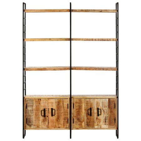 vidaXL Bücherregal 4 Ebenen 124x30x180 cm Raues Mangoholz