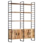vidaXL Bücherregal 4 Ebenen 124x30x180 cm Raues Mangoholz vidaXL Bücherregal 4 Ebenen 124x30x180 cm Raues Mangoholz
