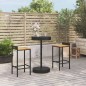vidaXL 3-tlg. Gartenbar-Set Schwarz Poly Rattan & Massivholz Akazie vidaXL 3-tlg. Gartenbar-Set Schwarz Poly Rattan & Massivholz Akazie