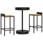 vidaXL 3-tlg. Gartenbar-Set Schwarz Poly Rattan & Massivholz Akazie vidaXL 3-tlg. Gartenbar-Set Schwarz Poly Rattan & Massivholz Akazie
