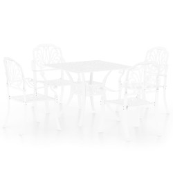 5-tlg. Bistro-Set Aluminiumguss Weiß
