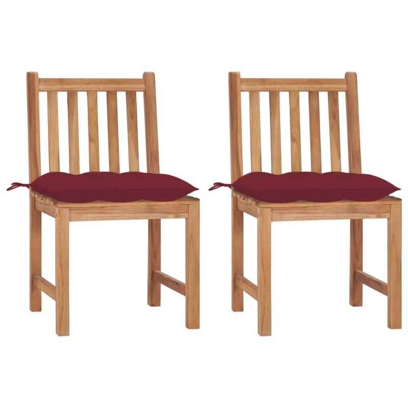 vidaXL Gartenstühle 2 Stk. mit Kissen Massivholz Teak vidaXL Gartenstühle 2 Stk. mit Kissen Massivholz Teak