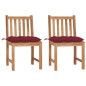 vidaXL Gartenstühle 2 Stk. mit Kissen Massivholz Teak vidaXL Gartenstühle 2 Stk. mit Kissen Massivholz Teak