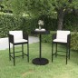 vidaXL 3-tlg. Gartenbar-Set mit Kissen Poly Rattan Schwarz vidaXL 3-tlg. Gartenbar-Set mit Kissen Poly Rattan Schwarz