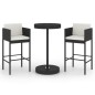vidaXL 3-tlg. Gartenbar-Set mit Kissen Poly Rattan Schwarz vidaXL 3-tlg. Gartenbar-Set mit Kissen Poly Rattan Schwarz