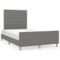 vidaXL Bettgestell mit Kopfteil Dunkelgrau 120x190 cm Stoff vidaXL Bettgestell mit Kopfteil Dunkelgrau 120x190 cm Stoff
