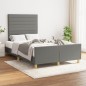 vidaXL Bettgestell mit Kopfteil Dunkelgrau 120x190 cm Stoff vidaXL Bettgestell mit Kopfteil Dunkelgrau 120x190 cm Stoff