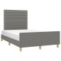 vidaXL Bettgestell mit Kopfteil Dunkelgrau 120x190 cm Stoff vidaXL Bettgestell mit Kopfteil Dunkelgrau 120x190 cm Stoff