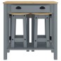 vidaXL 3-tlg. Bar-Set Grau Massivholz Kiefer vidaXL 3-tlg. Bar-Set Grau Massivholz Kiefer