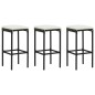 vidaXL Barhocker mit Kissen 3 Stk. Schwarz Poly Rattan vidaXL Barhocker mit Kissen 3 Stk. Schwarz Poly Rattan