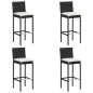 vidaXL 5-tlg. Gartenbar-Set mit Kissen Poly Rattan Schwarz vidaXL 5-tlg. Gartenbar-Set mit Kissen Poly Rattan Schwarz