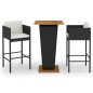 vidaXL 3-tlg. Gartenbar-Set mit Kissen Poly Rattan Schwarz vidaXL 3-tlg. Gartenbar-Set mit Kissen Poly Rattan Schwarz