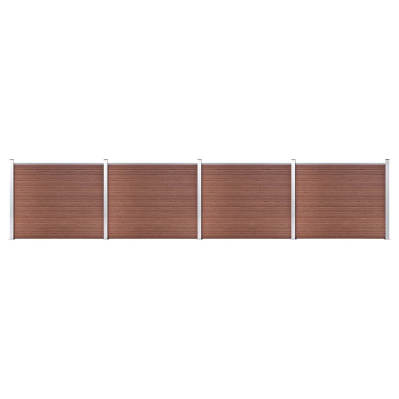 Zaunelement Set WPC 699x146 cm Braun Zaunelement Set WPC 699x146 cm Braun