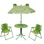 vidaXL 3-tlg. Garten-Bistro-Set für Kinder mit Sonnenschirm Grün vidaXL 3-tlg. Garten-Bistro-Set für Kinder mit Sonnenschirm Grün