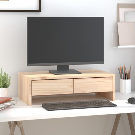 vidaXL Monitorständer 50x27x15 cm Massivholz Kiefer