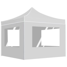 vidaXL Profi-Partyzelt Faltbar mit Wänden Aluminium 3×3m Weiß