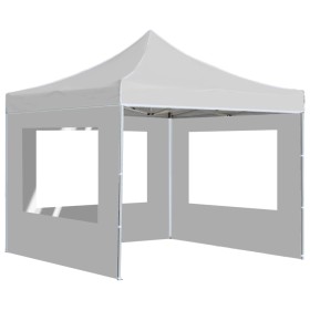 vidaXL Profi-Partyzelt Faltbar mit Wänden Aluminium 3×3m Weiß