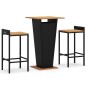 vidaXL 3-tlg. Gartenbar-Set Schwarz Poly Rattan & Massivholz Akazie vidaXL 3-tlg. Gartenbar-Set Schwarz Poly Rattan & Massivholz Akazie