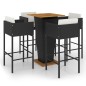 vidaXL 5-tlg. Gartenbar-Set mit Kissen Poly Rattan Schwarz vidaXL 5-tlg. Gartenbar-Set mit Kissen Poly Rattan Schwarz