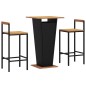 vidaXL 3-tlg. Gartenbar-Set Schwarz Poly Rattan & Massivholz Akazie vidaXL 3-tlg. Gartenbar-Set Schwarz Poly Rattan & Massivholz Akazie