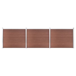 vidaXL Zaunelement Set WPC 526x146 cm Braun  