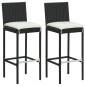 vidaXL 3-tlg. Gartenbar-Set mit Kissen Poly Rattan Schwarz vidaXL 3-tlg. Gartenbar-Set mit Kissen Poly Rattan Schwarz