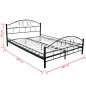 vidaXL Bett mit Matratze Schwarz Metall 180×200 cm vidaXL Bett mit Matratze Schwarz Metall 180×200 cm