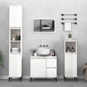 vidaXL Badschrank Hochglanz-Weiß 65x33x60 cm Holzwerkstoff