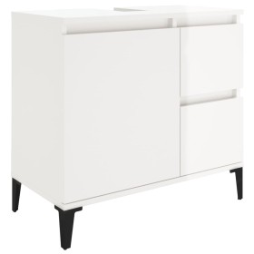 vidaXL Badschrank Hochglanz-Weiß 65x33x60 cm Holzwerkstoff