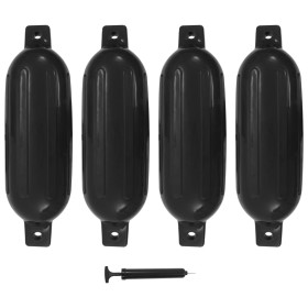 vidaXL Bootsfender 4 Stk. Schwarz 58,5 x 16,5 cm PVC