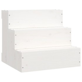 vidaXL Haustiertreppe Weiß 40x37,5x35 cm Massivholz Kiefer